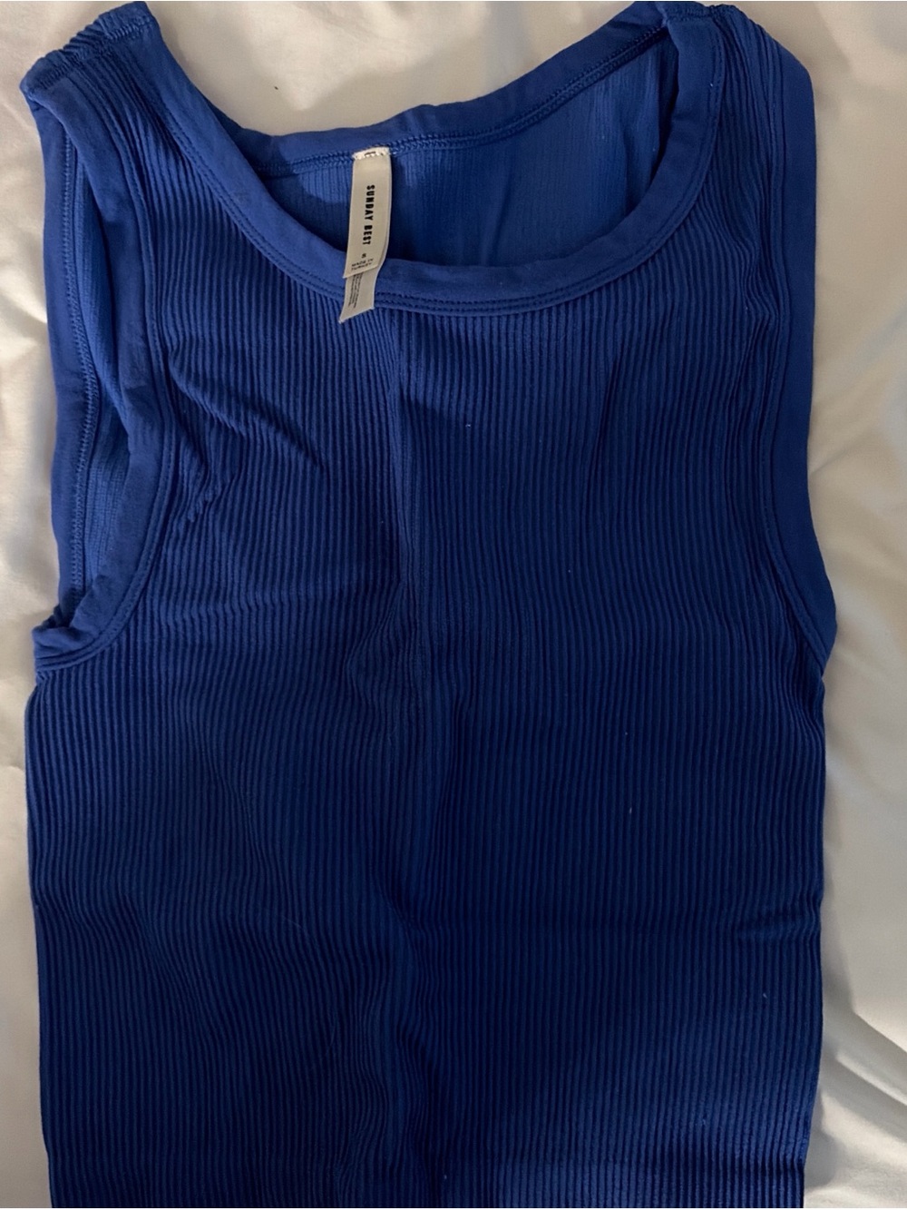 Sunday Best Royal Blue Ribbed Tank Top